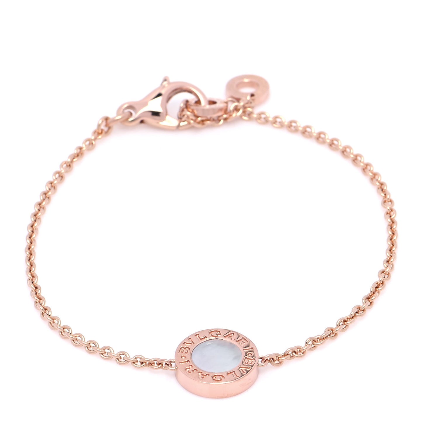 18K Rose Gold Mother of Pearl Carnelian BVLGARI BVLGARI Chain Bracelet