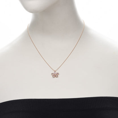 Tiffany 18K Rose Gold Amethyst Diamond Sparklers Flower Pendant Necklace 2 of 7
