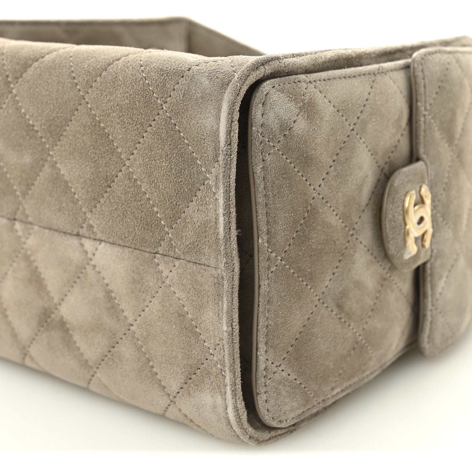 Chanel Suede Quilted Small Chanel 25 Handbag Dark Grey 11 of 12
