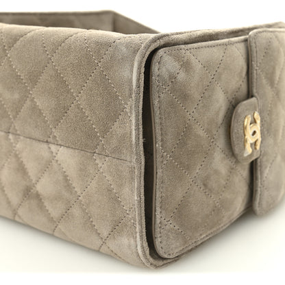 Chanel Suede Quilted Small Chanel 25 Handbag Dark Grey 11 of 12