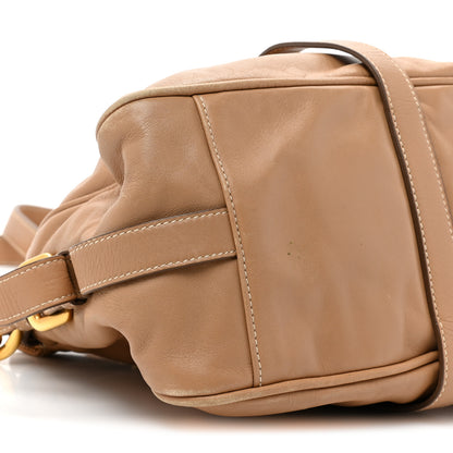 Prada Soft Calfskin Shopping Satchel Sabbia 8 of 16