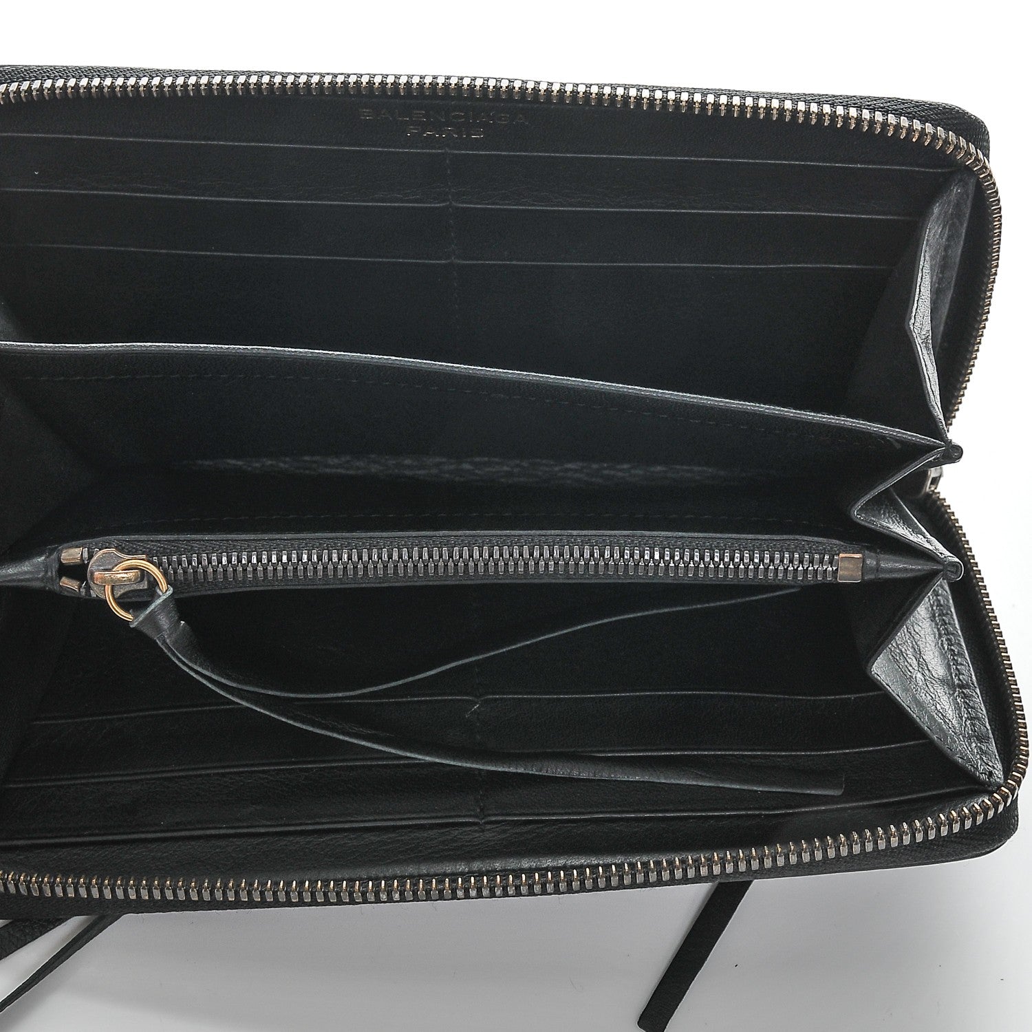 Balenciaga Calfskin Papier Continental Zip Around Wallet Black 5 of 6