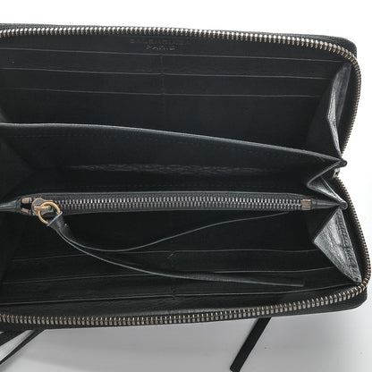 Balenciaga Calfskin Papier Continental Zip Around Wallet Black 5 of 6