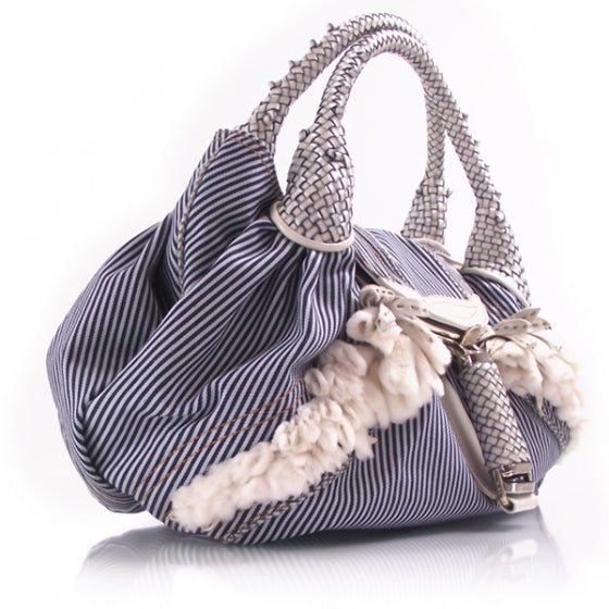 Denim Fur Striped Spy Blue