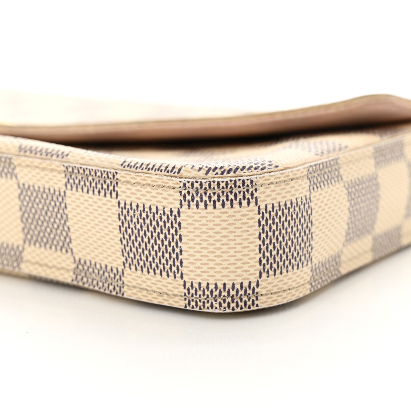 Damier Azur Pochette Felicie Chain Wallet Rose Ballerine