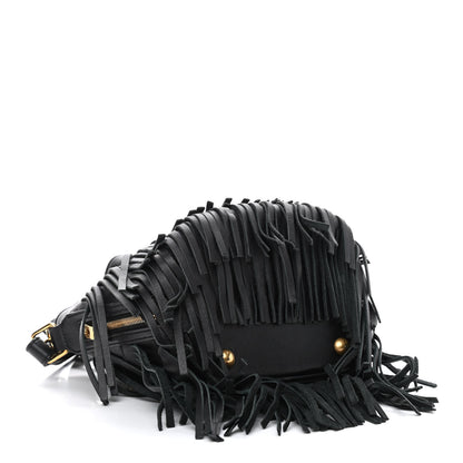Saint Laurent Calfskin Small Emmanuelle Fringe Hobo Bag Black 4 of 8
