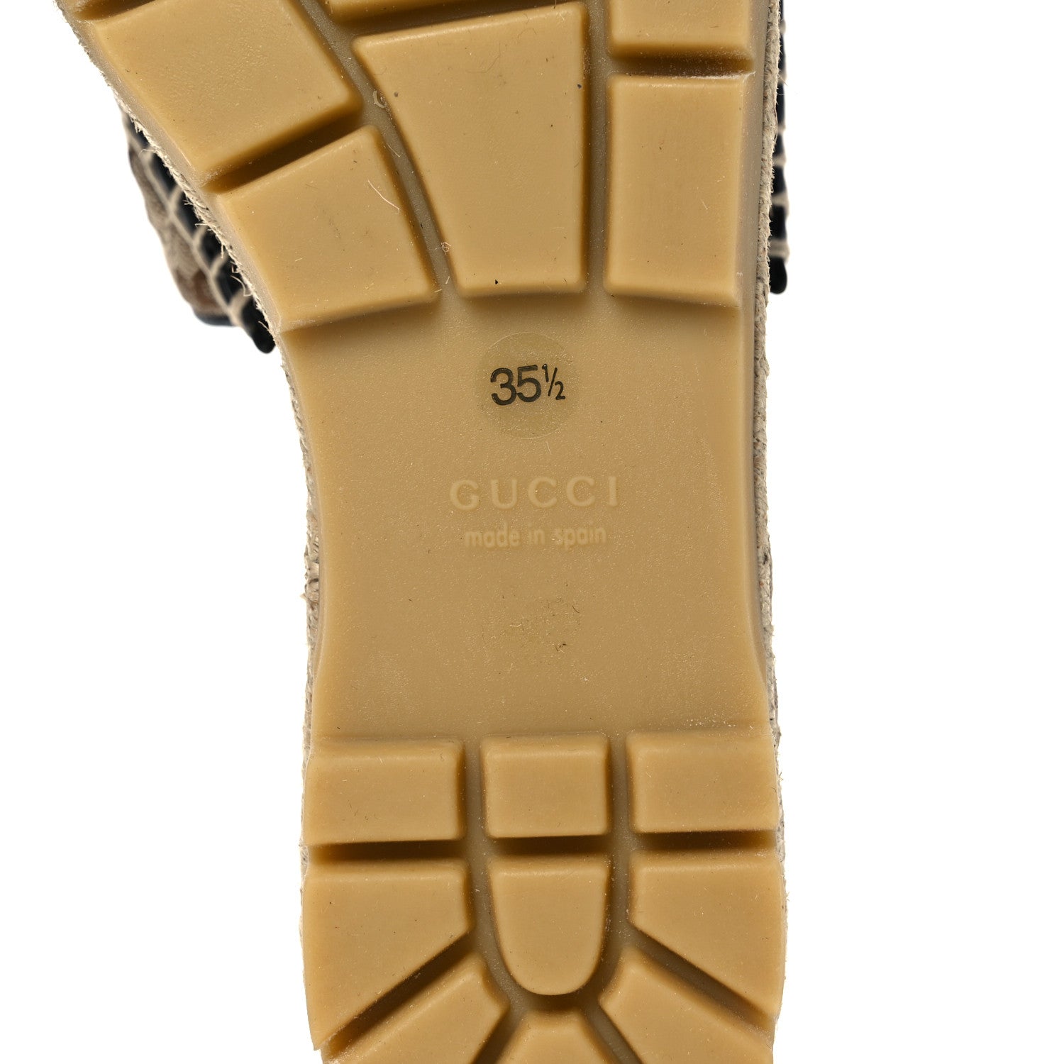 Gucci Monogram Matelasse Diagonal GG Marmont Platform Espadrille Slide Sandals 35.5 Beige Ebony Black 6 of 9