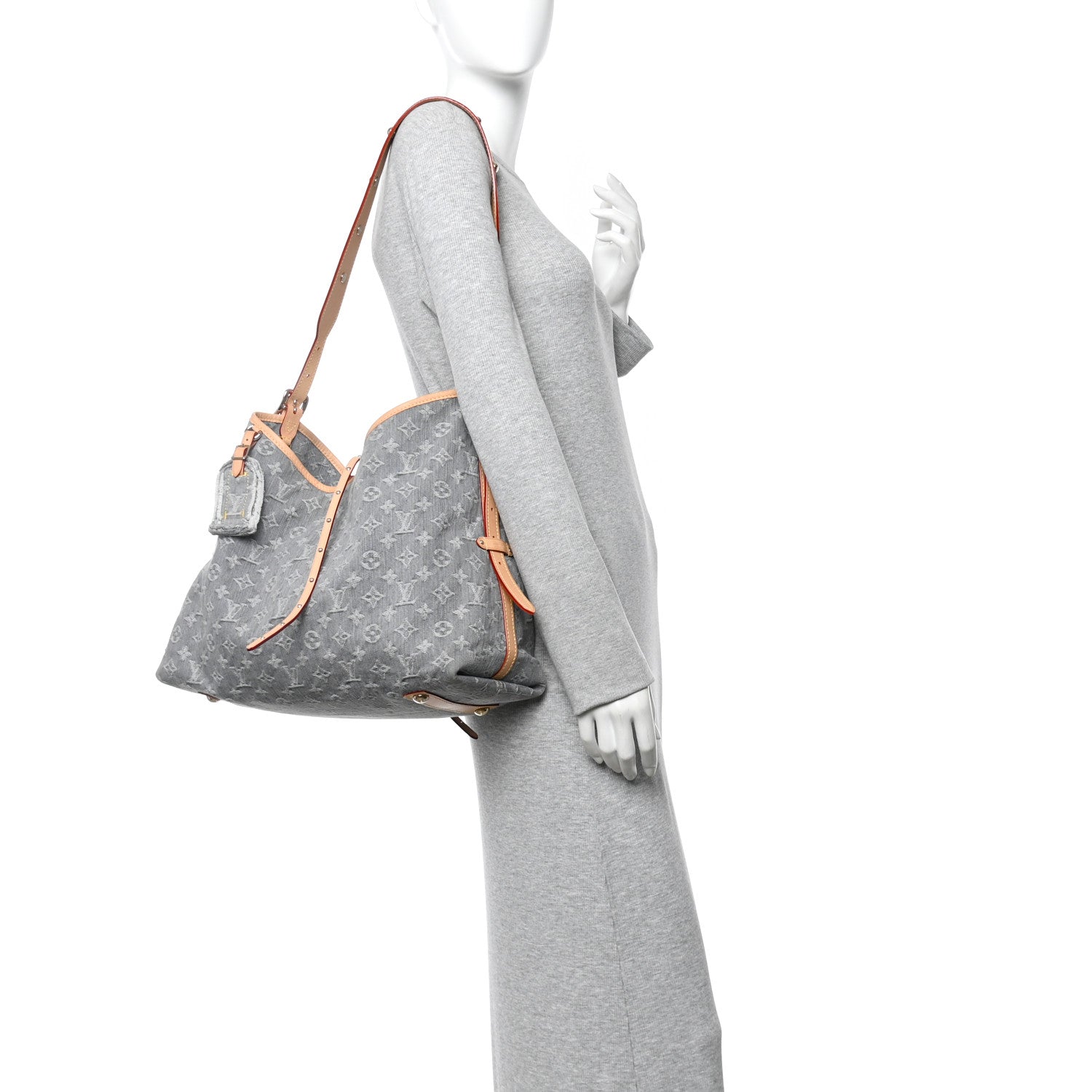 Louis Vuitton Monogram Denim CarryAll MM Washed Grey 2 of 13
