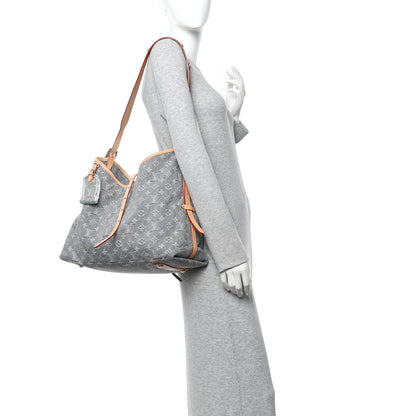 Louis Vuitton Monogram Denim CarryAll MM Washed Grey 2 of 13