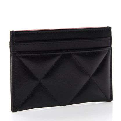 Chanel Shiny Goatskin Quilted Chanel 19 Card Holder Black 3 of 9