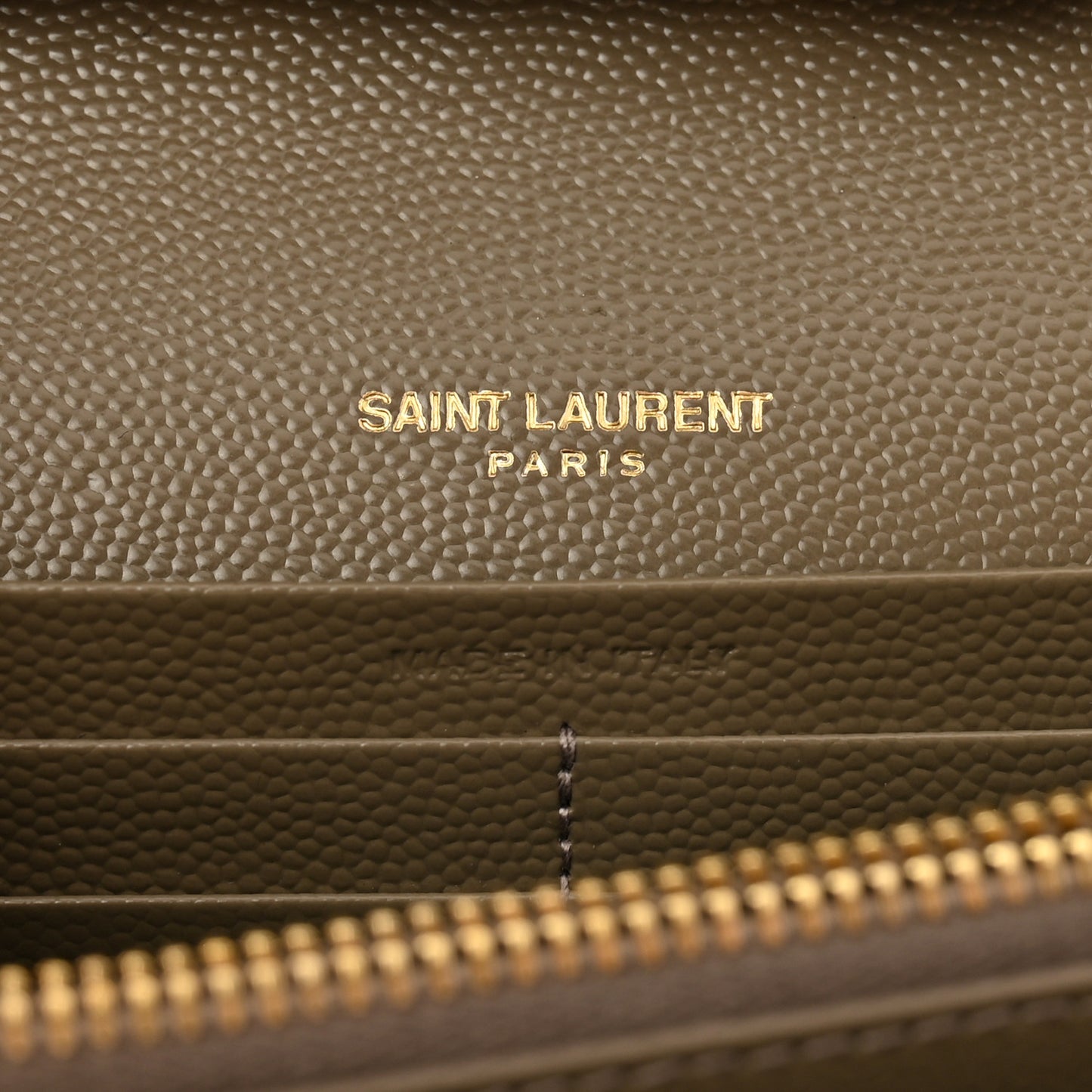 Grain De Poudre Mixed Matelasse Triquilt Monogram Chain Wallet Dark Beige