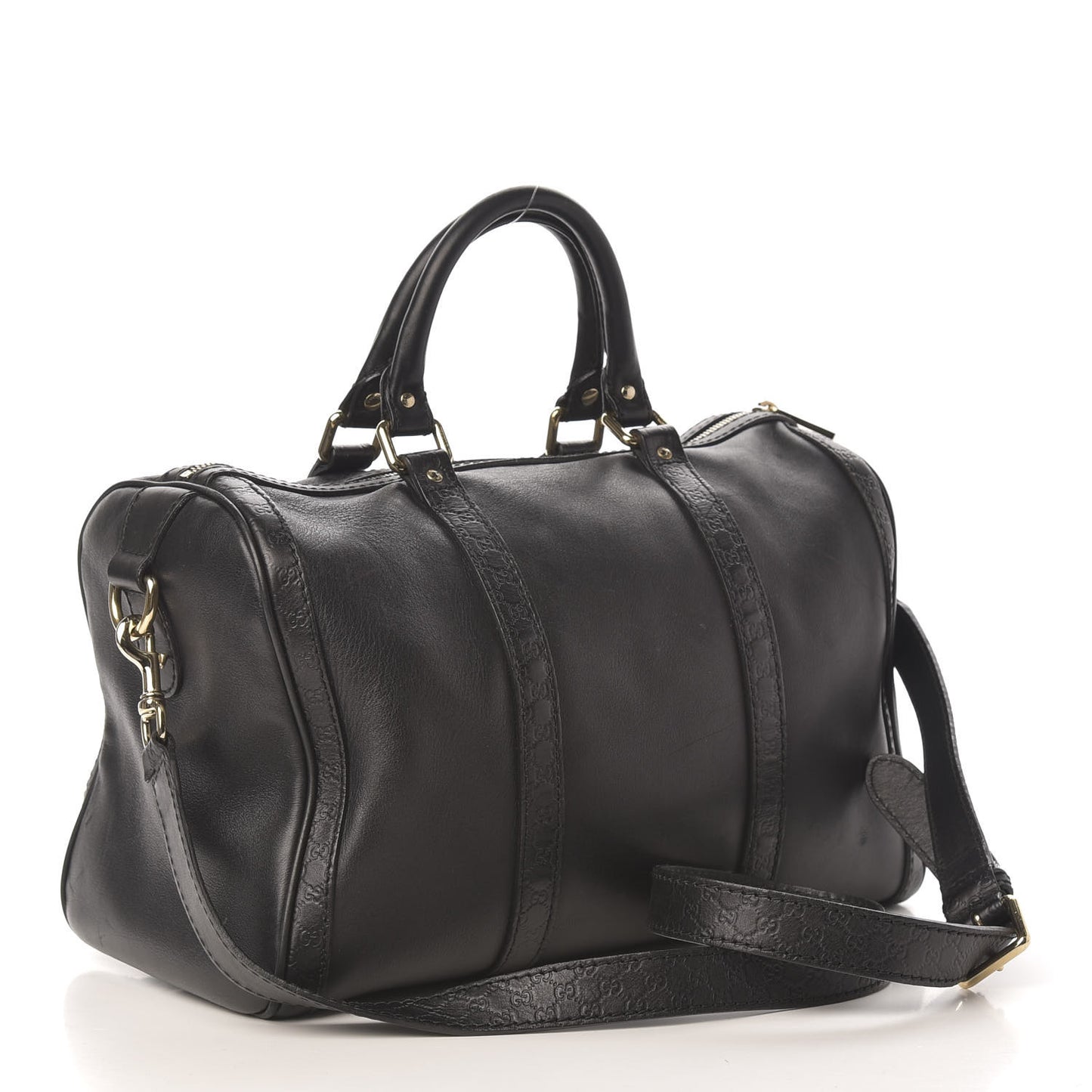 Calfskin Microguccissima Trim Medium Boston Black