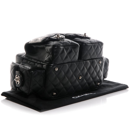 Chanel Calfskin Quilted Large Cambon Multipocket Reporter Black White 4 of 8