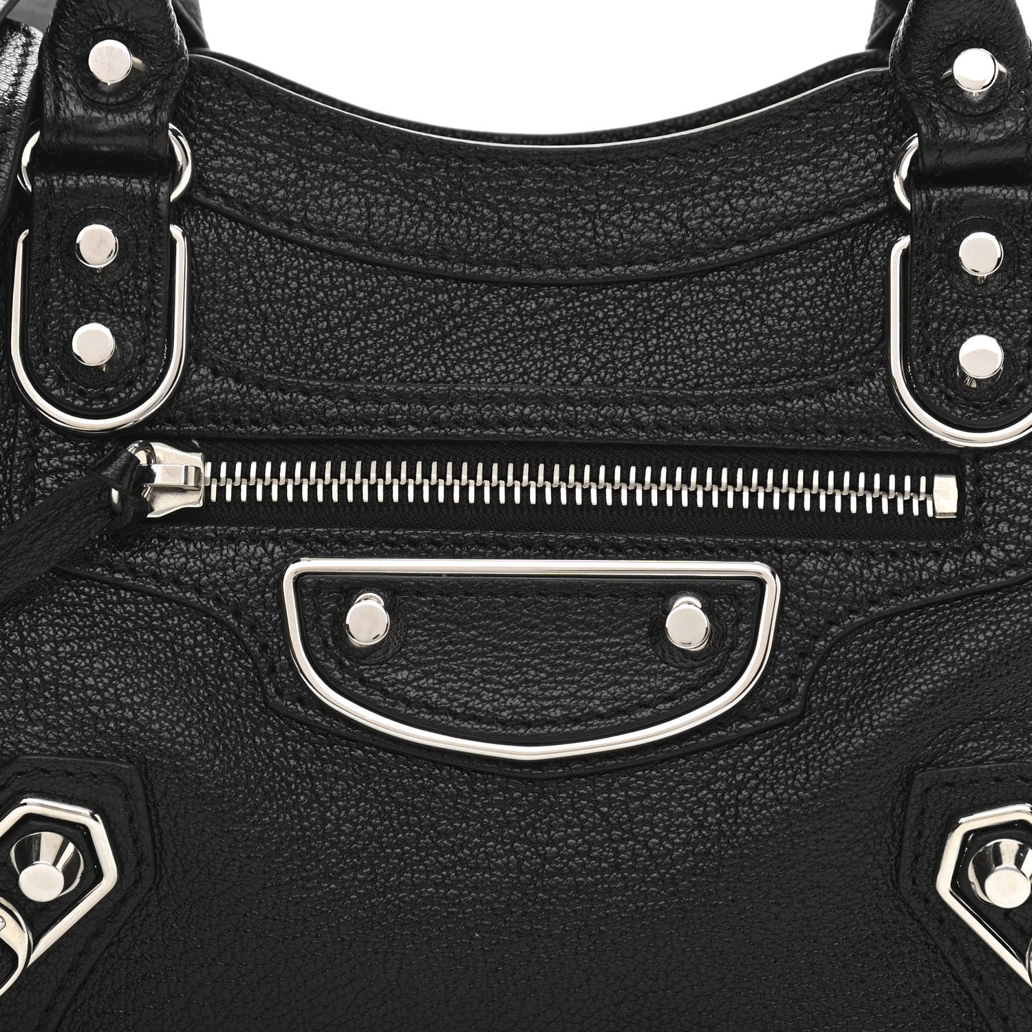 Balenciaga Chevre Silver Metallic Edge Hardware Mini City Black 8 of 10