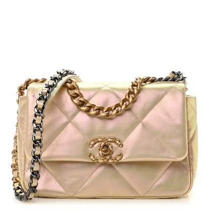 Chanel Iridescent Lambskin Quilted Medium Chanel 19 Flap Pink 1 of 10