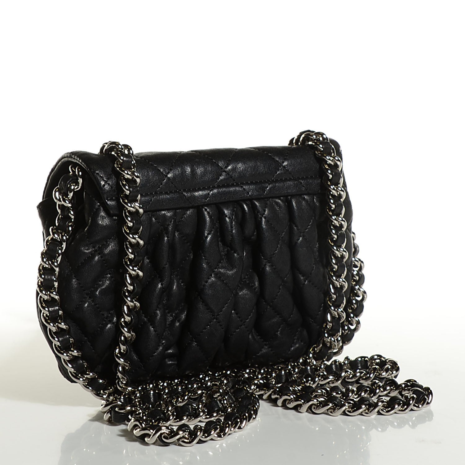 Chanel Washed Lambskin Mini Chain Around Messenger Black 3 of 8