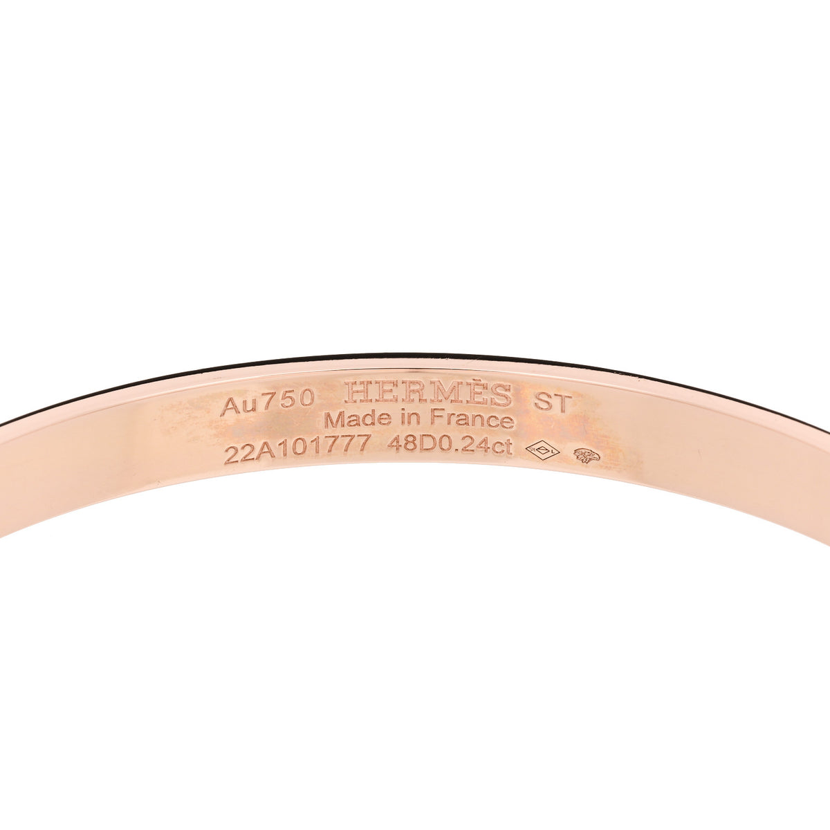 Hermes 18K Rose Gold Diamond PM Collier De Chien Bracelet ST 3 of 3