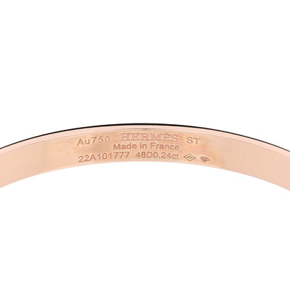 Hermes 18K Rose Gold Diamond PM Collier De Chien Bracelet ST 3 of 3