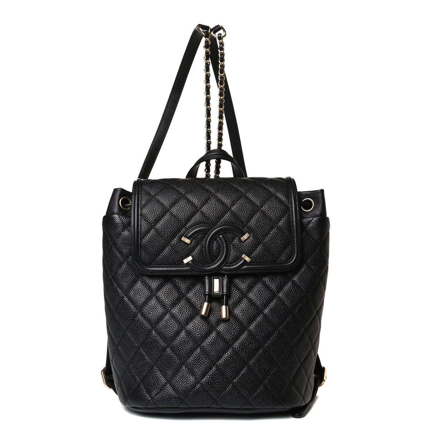 Caviar Quilted Filigree Backpack Black