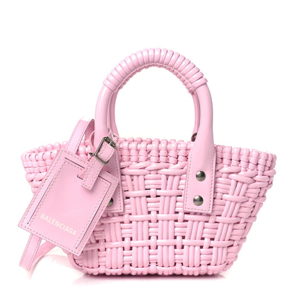 Balenciaga Faux Calfskin Braided Varnished XXS Bistro Basket Candy Pink 1 of 10