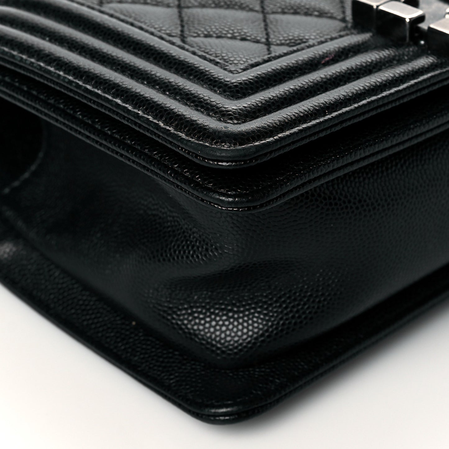 Caviar Quilted Small Boy Flap Black