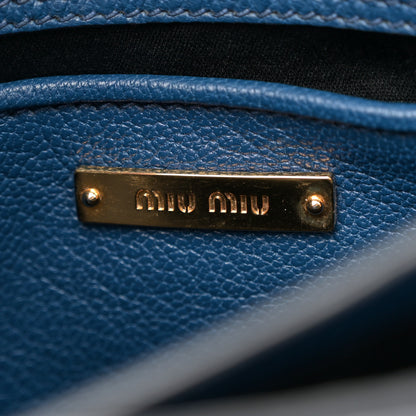 Miu Miu Madras Bicolor Shoulder Bag Marea Cobalt 6 of 15