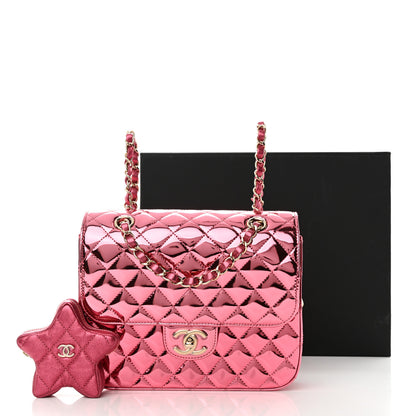 Chanel Mirror Calfskin Metallic Calfskin Quilted Hollywood Boulevard Backpack With Coin Purse Pink 12 of 12
