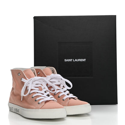 Saint Laurent Canvas Womens Malibu High Top Sneakers 38.5 Ballet Pink 9 of 9