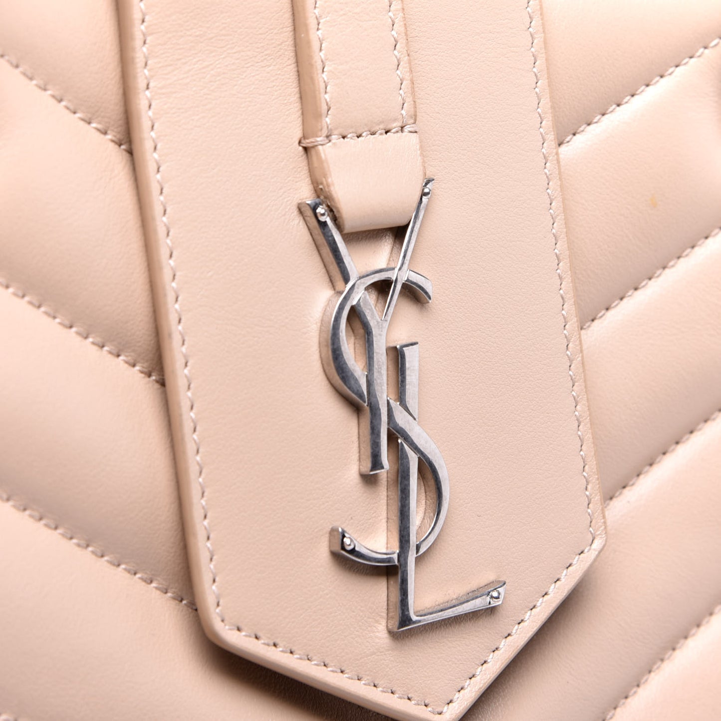 Calfskin Y Quilted Monogram Large Loulou Shopper Nude Powder