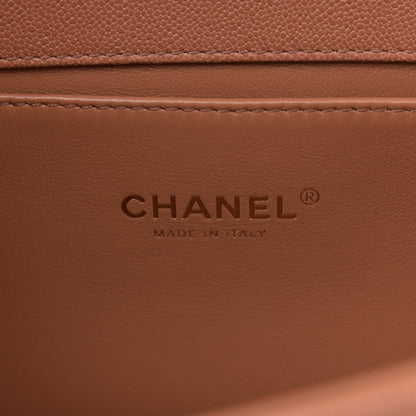 Chanel Caviar Chevron Quilted Medium Boy Flap Beige 6 of 11