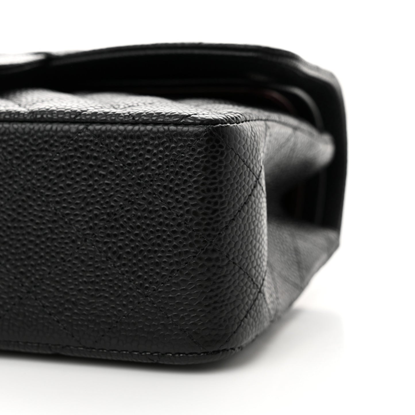 Caviar Quilted Small Double Flap Black