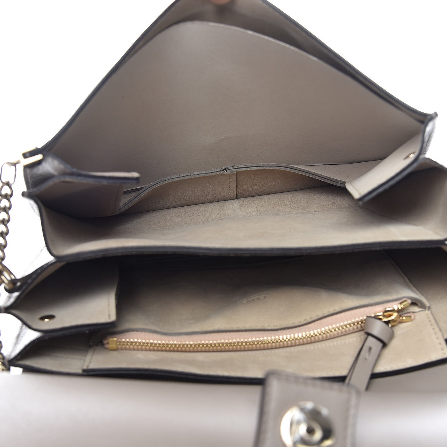 Calfskin Suede Medium Faye Shoulder Bag Motty Grey