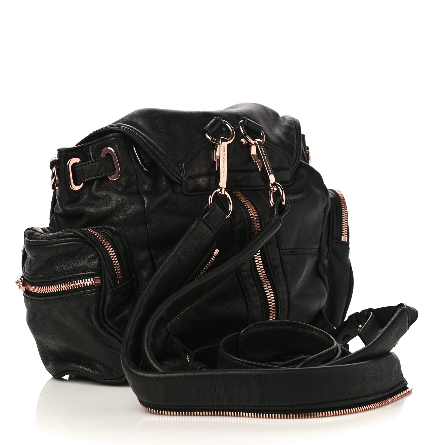 Lambskin Marti Backpack Washed Black Rose Gold Hardware