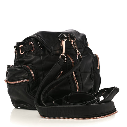 Alexander Wang Lambskin Marti Backpack Washed Black Rose Gold Hardware 3 of 9