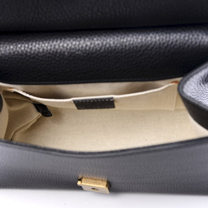 Gucci Calfskin Mini GG Marmont Top Handle Bag Black 4 of 8
