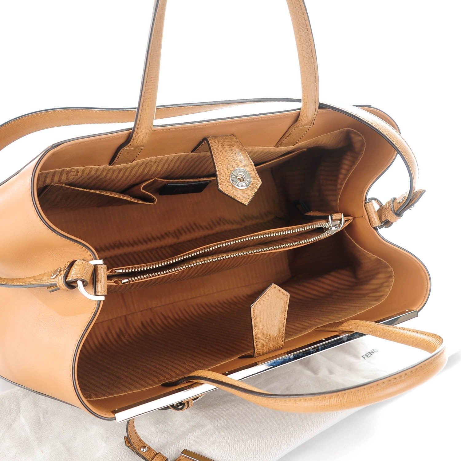 Fendi Vitello Elite Regular 2Jours Tote Orzo 5 of 9