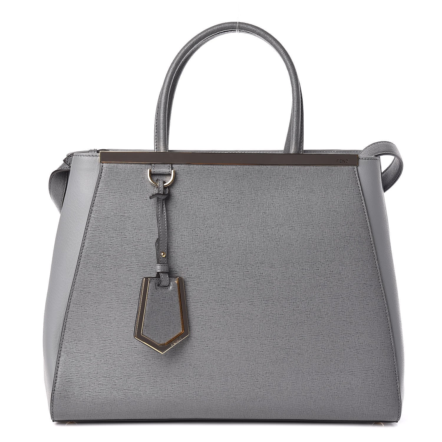 Fendi Vitello Elite Flamingo Regular 2Jours Tote Grigio Grigio Chiaro 1 of 9