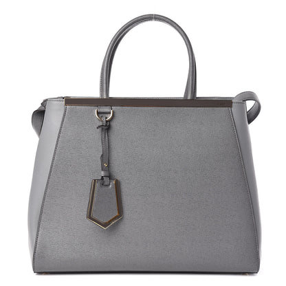 Fendi Vitello Elite Flamingo Regular 2Jours Tote Grigio Grigio Chiaro 1 of 9