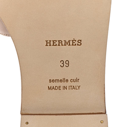 Hermes Box Calfskin Oran Sandals 39 Beige Nude 8 of 9