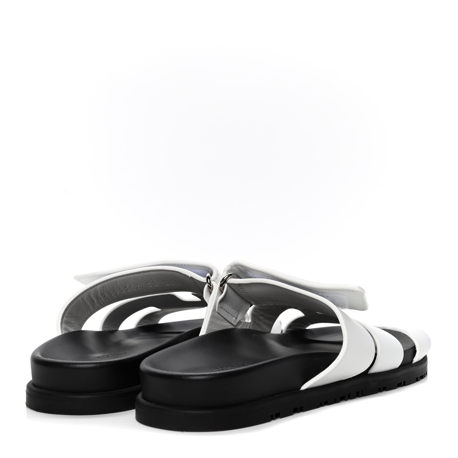 Hermes Calfskin Womens Chypre Sandals 38 White 3 of 5