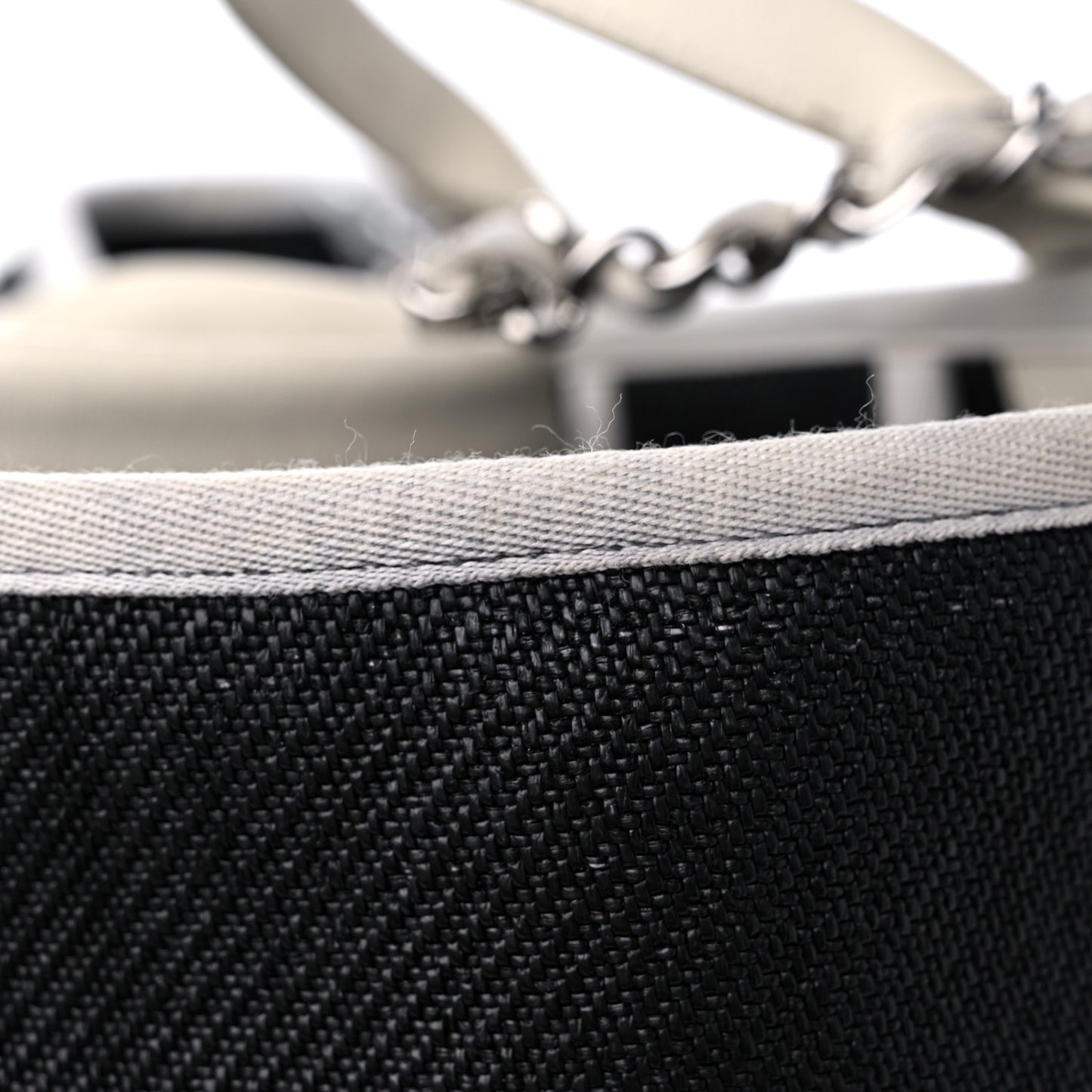 Canvas Large Deauville Tote Black White