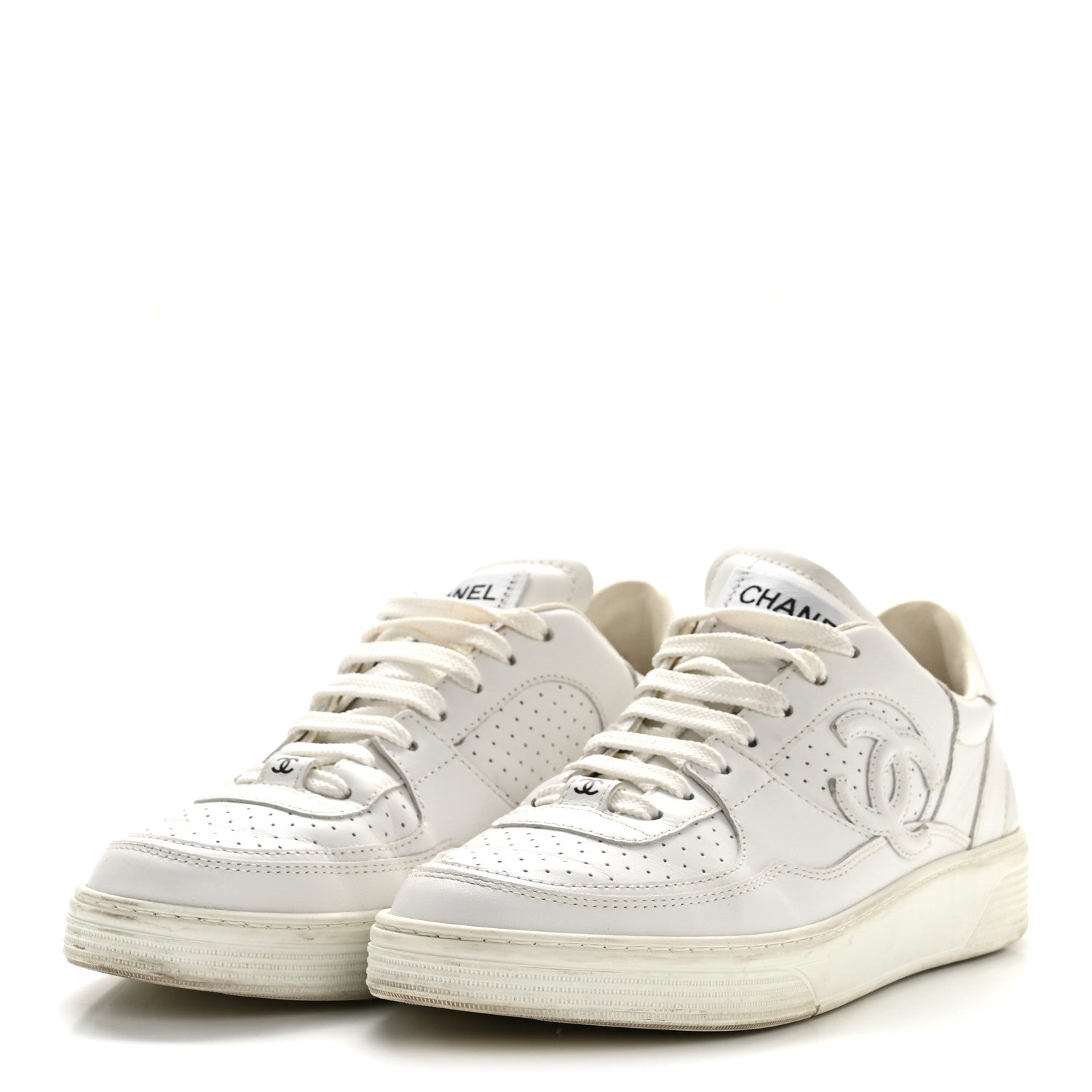 Chanel Calfskin CC Womens Sneakers 38 White 1862871 – FASHIONPHILE