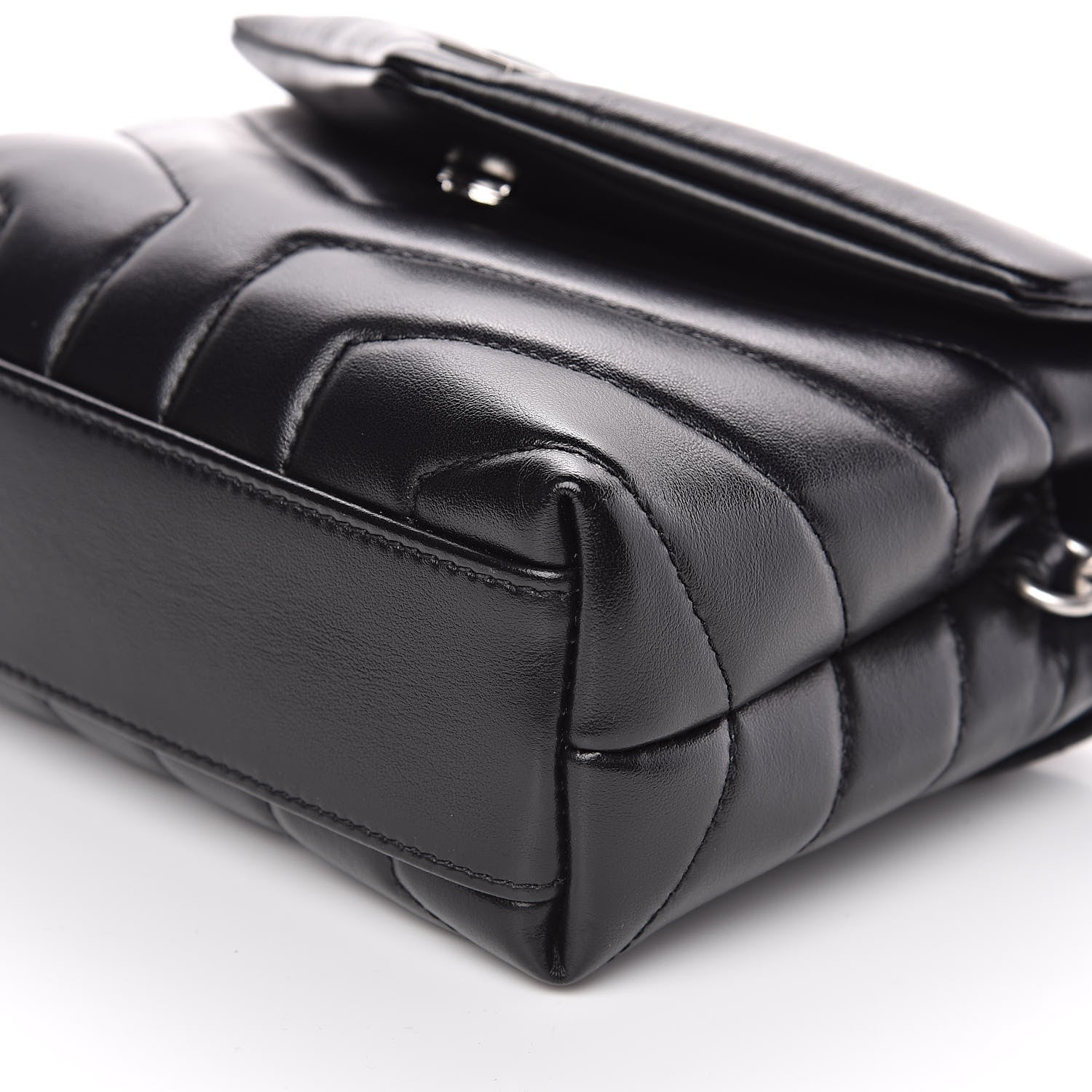 Saint Laurent Calfskin Y Quilted Monogram Toy Loulou Crossbody Bag Black 8 of 9