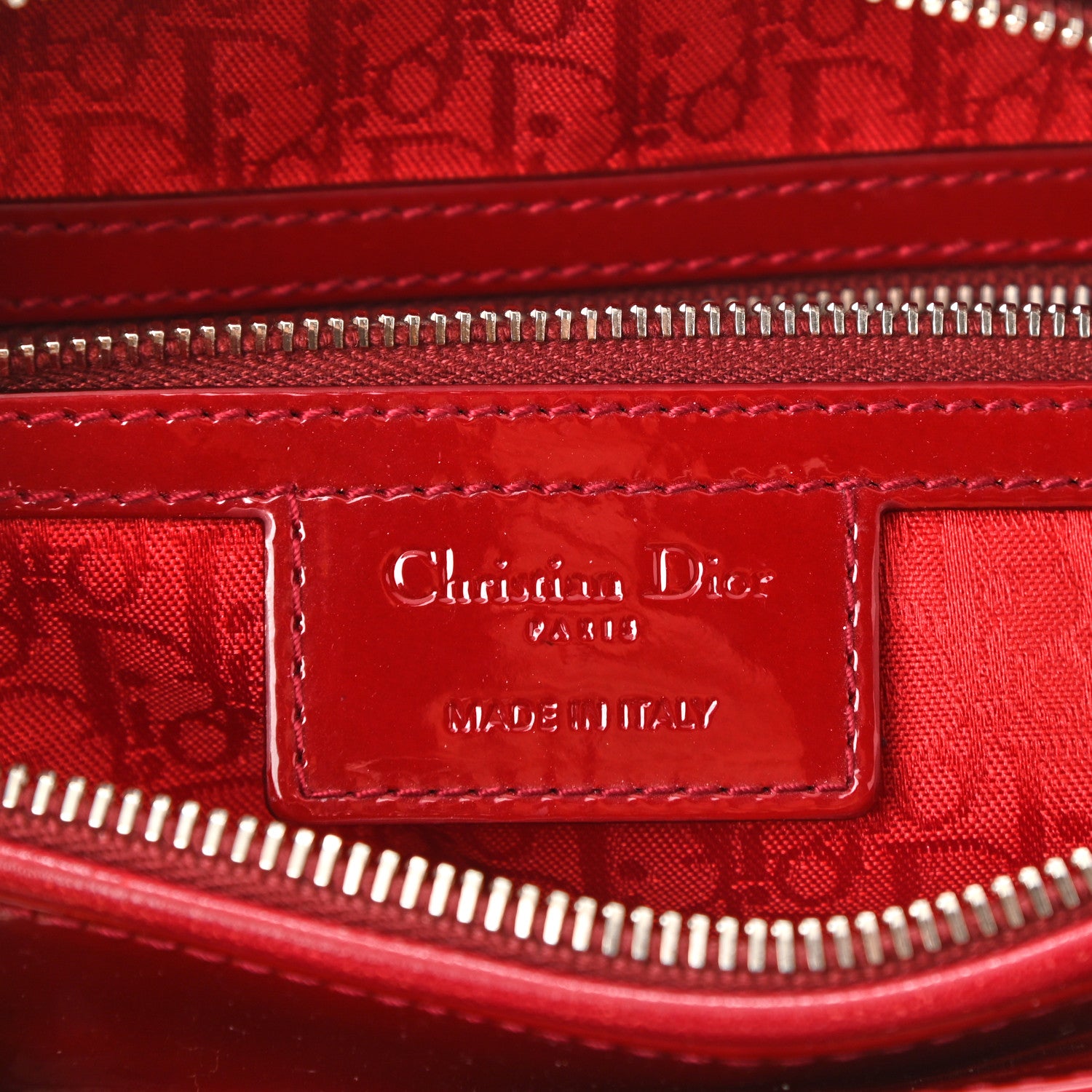 Christian Dior Patent Cannage Large Lady Dior Red 6 of 10