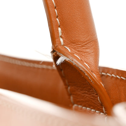 Celine Canvas Calfskin Logo Print Vertical Cabas Natural Tan 14 of 14