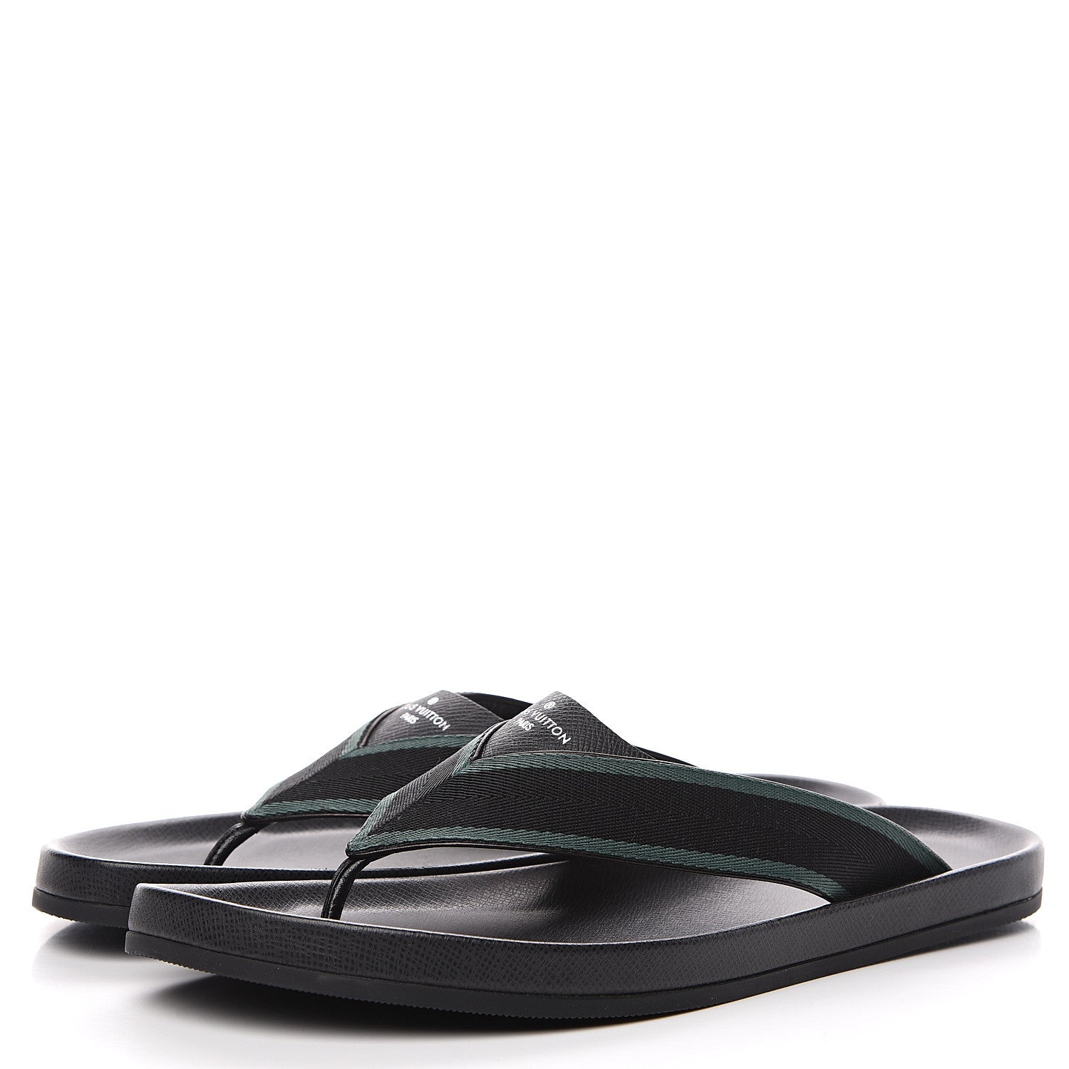 Louis Vuitton Taiga Mens Thong Sandals 10.5 Navy 3 of 8