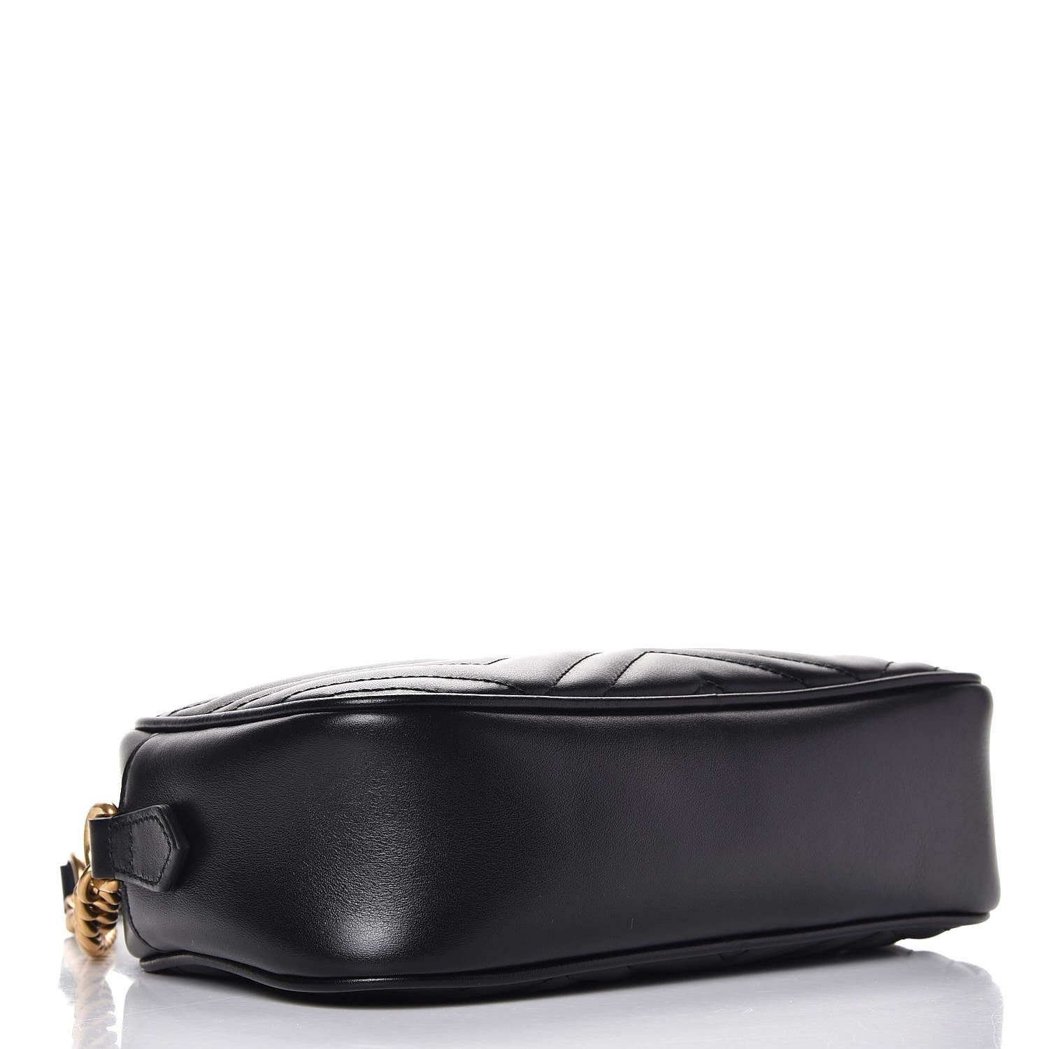 Gucci Calfskin Matelasse Small GG Marmont Chain Shoulder Bag Black 4 of 7