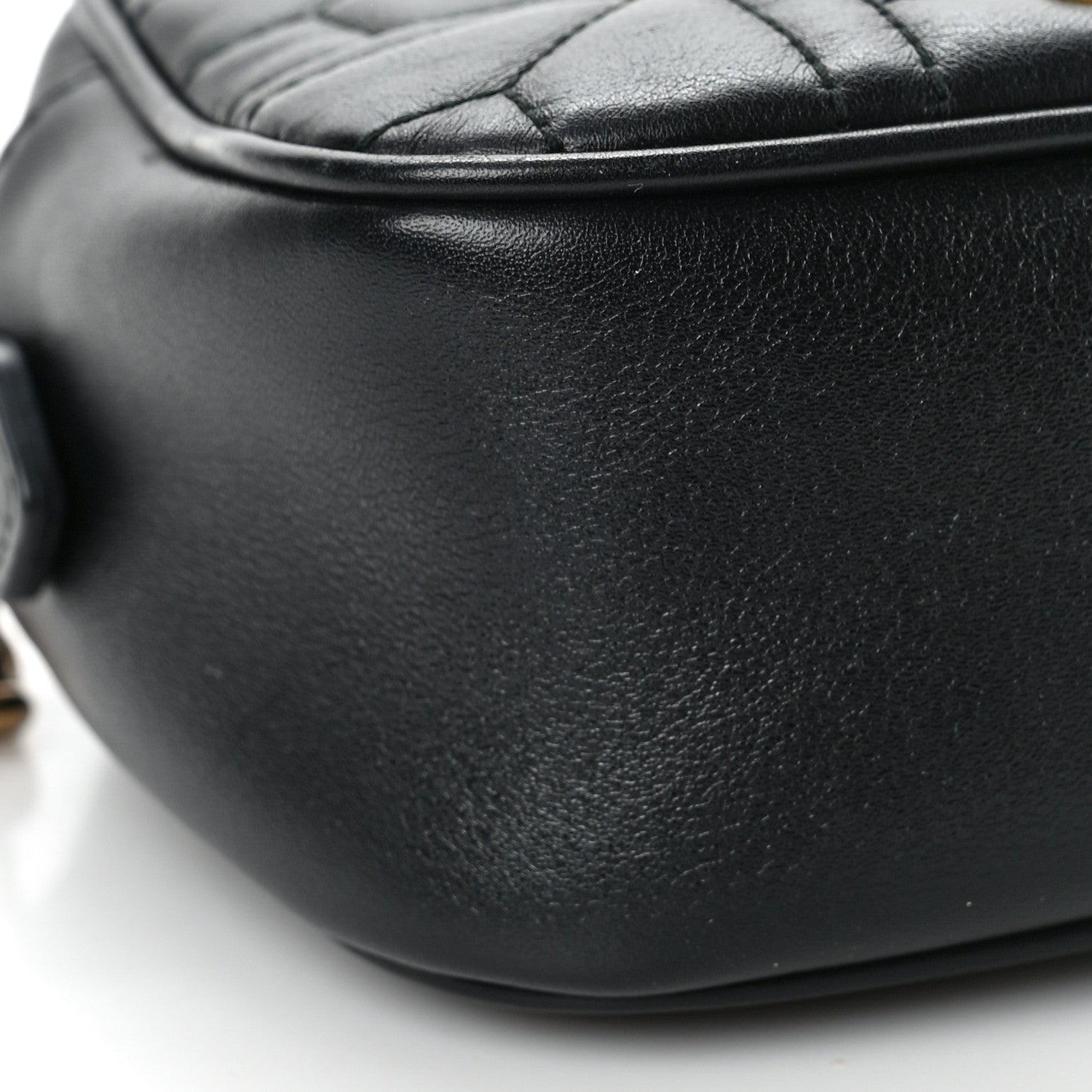 Gucci Calfskin Matelasse Studded Small Pearly GG Marmont Chain Shoulder Bag Black 8 of 10