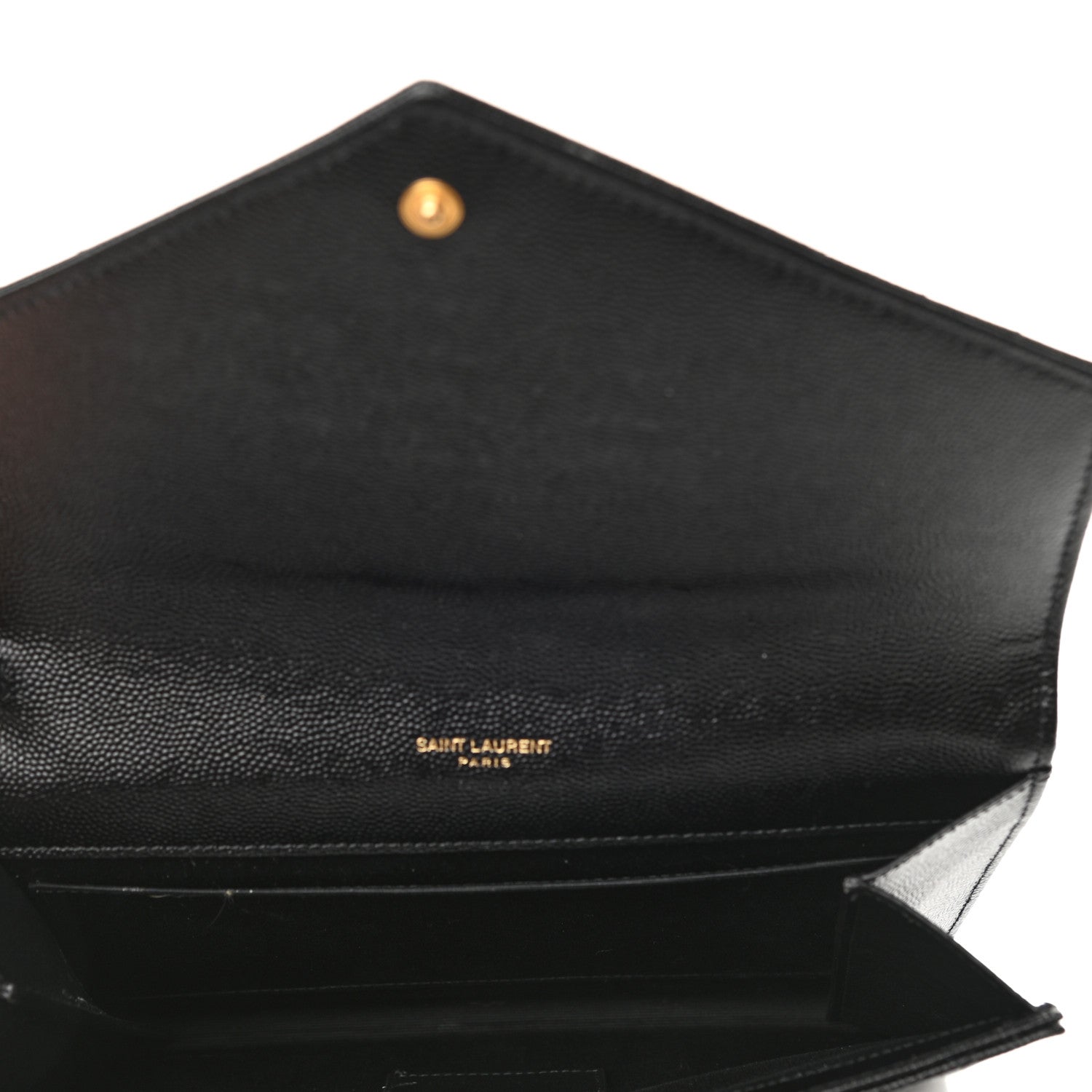 Saint Laurent Grain De Poudre Textured Mixed Matelasse Triquilt Monogram Clutch Black 5 of 7
