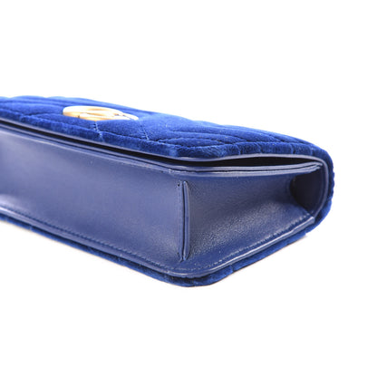 Gucci Velvet Matelasse GG Marmont Mini Bag Cobalt Blue 6 of 8